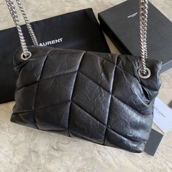 Replica YSL Saint Laurent Loulou Puffer Medium Bag Quilted Wrinkly Matte Leather Black Fake YSL Saint Laurent Loulou Puffer Medium Bag Quilted Wrinkly Matte Leather Black Replica