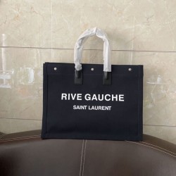 Fake YSL Saint Laurent Rive Gauche Tote Bag Black Replica