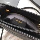 Fake YSL Saint Laurent Grain Embossed Shopping Handbag Black Replica