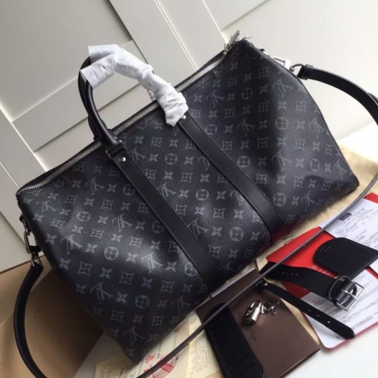 Replica Louis Vuitton  Keepall 45 Bandouliere Monogram Eclipse M40569