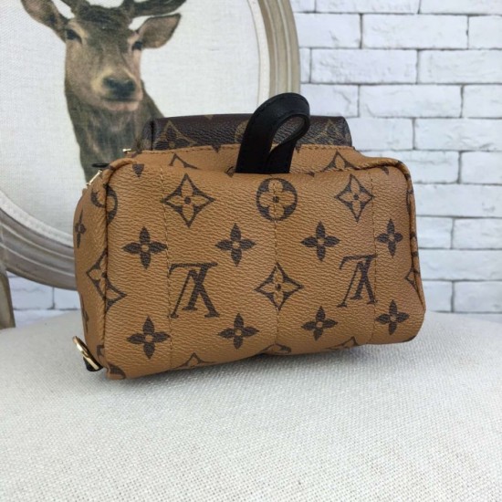 Replica Louis Vuitton  Monogram Reversed Palm Springs Backpack Mini M42411