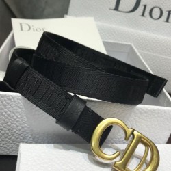 Replica Christian Dior Women Saddle Nylon Belt Black