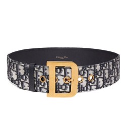 Fake Christian Dior Women Diorquake Dior Oblique Belt Dark Blue Replica