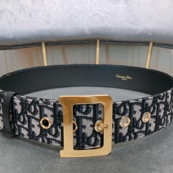 Fake Christian Dior Women Diorquake Dior Oblique Belt Dark Blue Replica