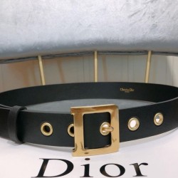 Fake Christian Dior Women Diorquake Calfskin Belt Black Replica