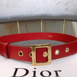 Replica Christian Dior Women Diorquake Calfskin Belt Red