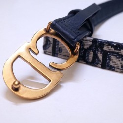 Replica Christian Dior Saddle Dior Oblique Belt Dark Blue