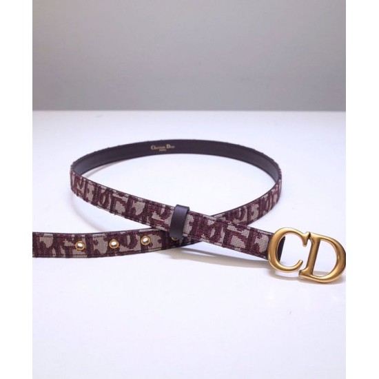 Replica Christian Dior Saddle Dior Oblique Belt Red