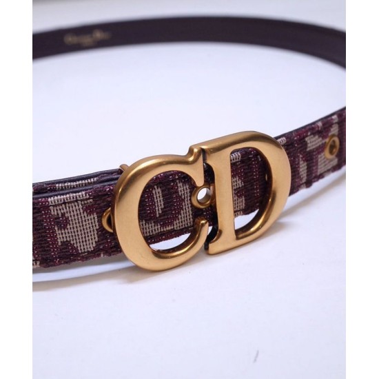 Replica Christian Dior Saddle Dior Oblique Belt Red