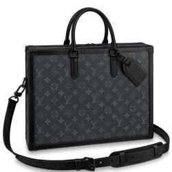 Fake Louis Vuitton Soft Trunk Briefcase M44952 Black Replica