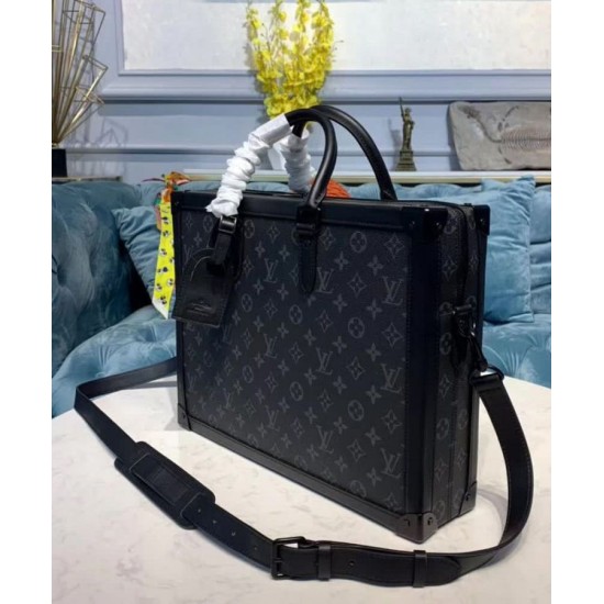 Fake Louis Vuitton Soft Trunk Briefcase M44952 Black Replica