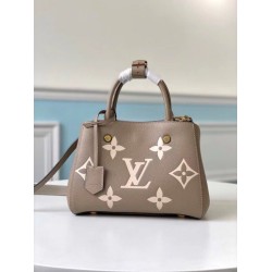 Replica Louis Vuitton Montaigne BB Bag In Tourterelle Gray Leather M45489