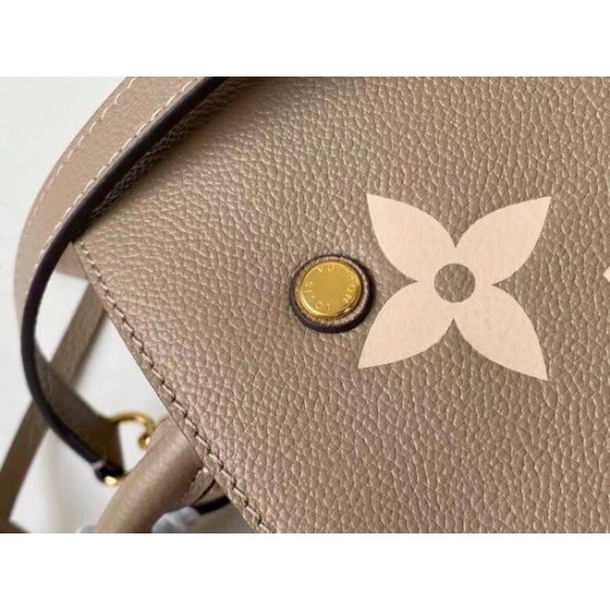 Replica Louis Vuitton Montaigne BB Bag In Tourterelle Gray Leather M45489