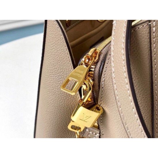 Replica Louis Vuitton Montaigne BB Bag In Tourterelle Gray Leather M45489