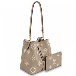 Replica Louis Vuitton NeoNoe MM Bag In Tourterelle Gray Leather M45555