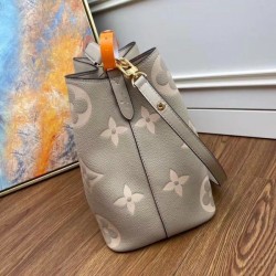 Replica Louis Vuitton NeoNoe MM Bag In Tourterelle Gray Leather M45555