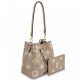 Replica Louis Vuitton NeoNoe MM Bag In Tourterelle Gray Leather M45555