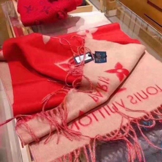 Replica Louis Vuitton Red Reykjavik Scarf M70813