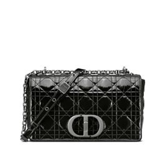 Replica Christian Dior Medium Dior Caro Bag Black Replica Christian Dior Medium Dior Caro Bag Black