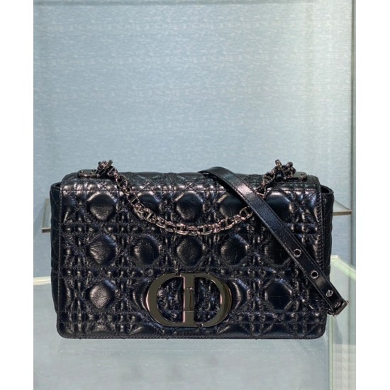 Replica Christian Dior Medium Dior Caro Bag Black Replica Christian Dior Medium Dior Caro Bag Black