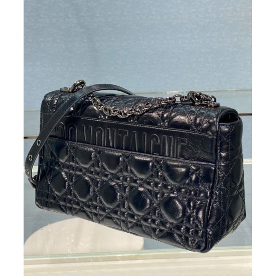 Replica Christian Dior Medium Dior Caro Bag Black Replica Christian Dior Medium Dior Caro Bag Black