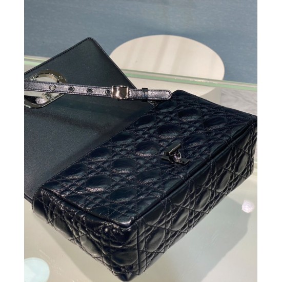 Replica Christian Dior Medium Dior Caro Bag Black Replica Christian Dior Medium Dior Caro Bag Black