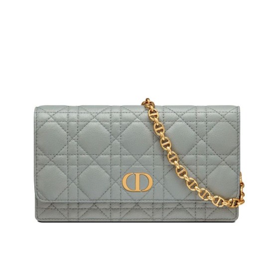 Fake Christian Dior Caro Belt Pouch With Chain Bag Gray Replica Replica Christian Dior Caro Belt Pouch With Chain Bag Gray