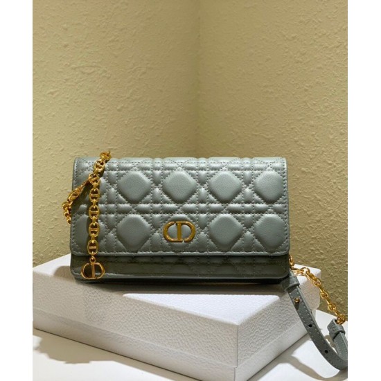Fake Christian Dior Caro Belt Pouch With Chain Bag Gray Replica Replica Christian Dior Caro Belt Pouch With Chain Bag Gray
