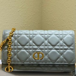 Fake Christian Dior Caro Belt Pouch With Chain Bag Gray Replica Replica Christian Dior Caro Belt Pouch With Chain Bag Gray