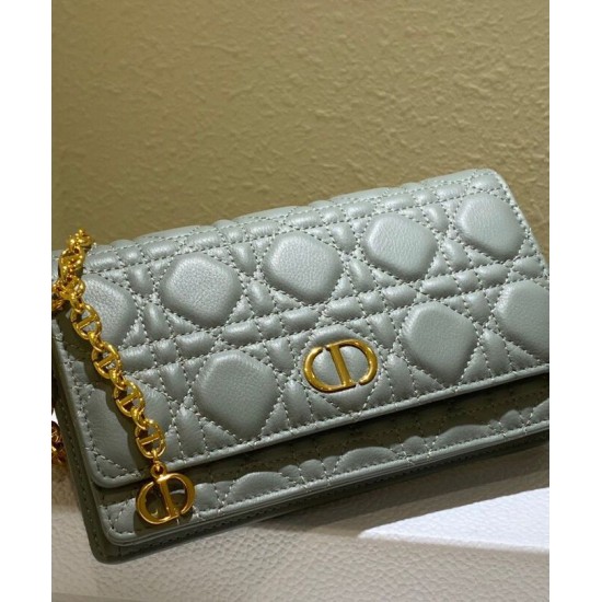 Fake Christian Dior Caro Belt Pouch With Chain Bag Gray Replica Replica Christian Dior Caro Belt Pouch With Chain Bag Gray