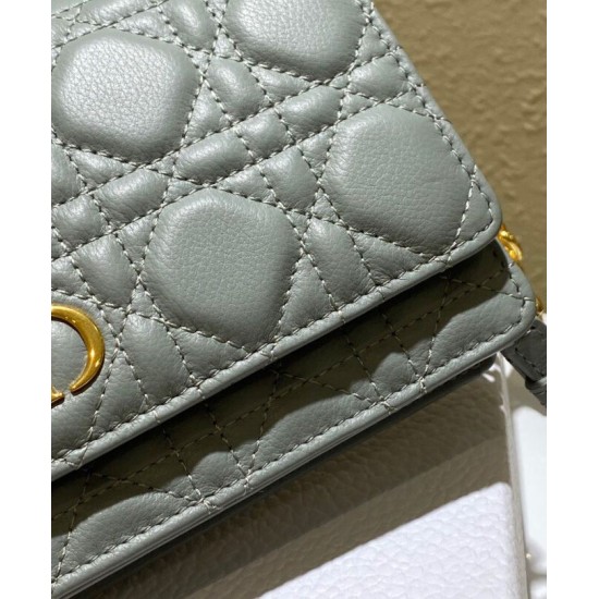 Fake Christian Dior Caro Belt Pouch With Chain Bag Gray Replica Replica Christian Dior Caro Belt Pouch With Chain Bag Gray
