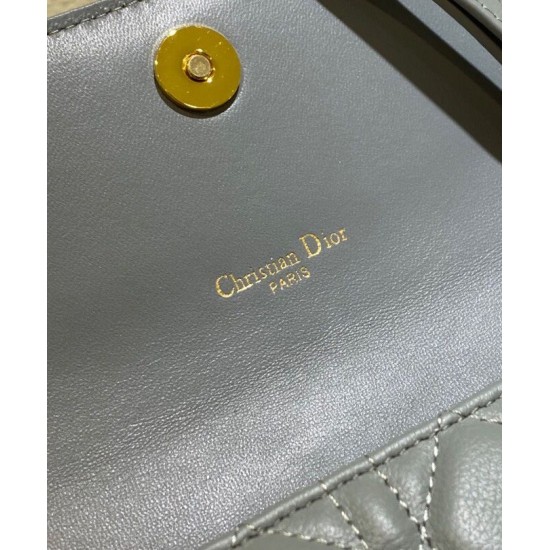 Fake Christian Dior Caro Belt Pouch With Chain Bag Gray Replica Replica Christian Dior Caro Belt Pouch With Chain Bag Gray