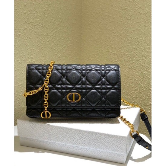 Replica Christian Dior Caro Belt Pouch With Chain Bag Black Fake Christian Dior Caro Belt Pouch With Chain Bag Black Replica