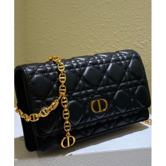 Replica Christian Dior Caro Belt Pouch With Chain Bag Black Fake Christian Dior Caro Belt Pouch With Chain Bag Black Replica