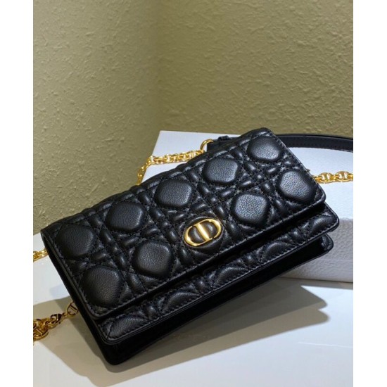 Replica Christian Dior Caro Belt Pouch With Chain Bag Black Fake Christian Dior Caro Belt Pouch With Chain Bag Black Replica