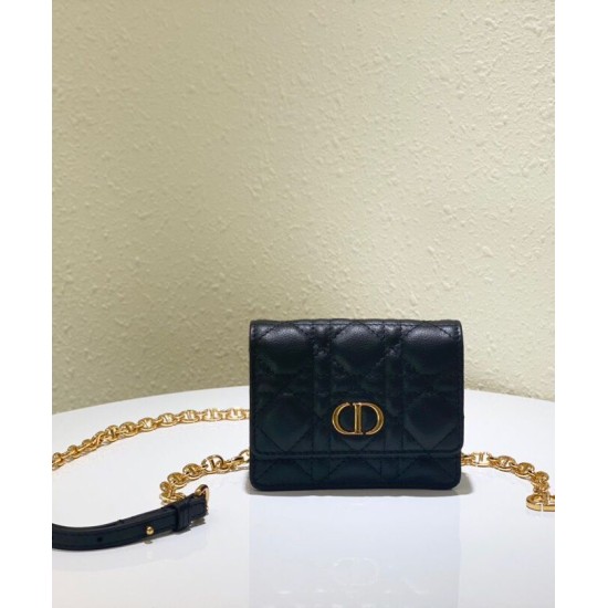 Fake Christian Dior Mini Caro Pouch With Chain Black Replica Replica Christian Dior Mini Caro Pouch With Chain Black