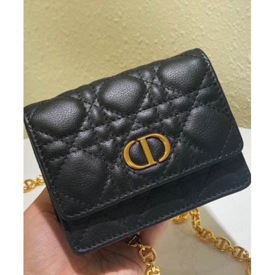 Fake Christian Dior Mini Caro Pouch With Chain Black Replica Replica Christian Dior Mini Caro Pouch With Chain Black