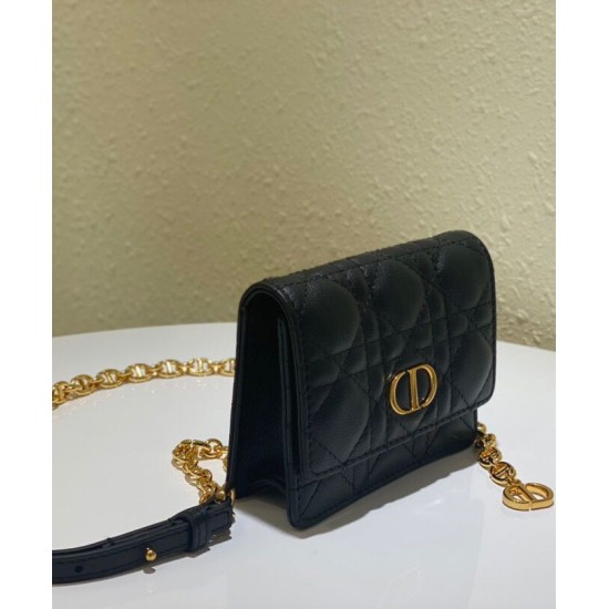 Fake Christian Dior Mini Caro Pouch With Chain Black Replica Replica Christian Dior Mini Caro Pouch With Chain Black