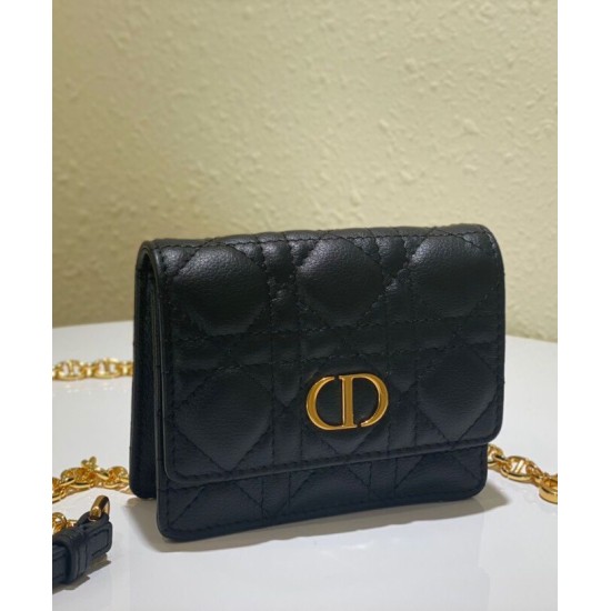 Fake Christian Dior Mini Caro Pouch With Chain Black Replica Replica Christian Dior Mini Caro Pouch With Chain Black