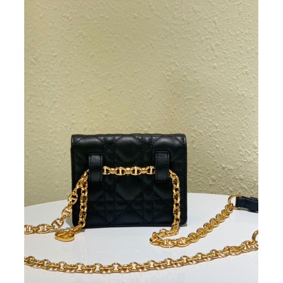 Fake Christian Dior Mini Caro Pouch With Chain Black Replica Replica Christian Dior Mini Caro Pouch With Chain Black