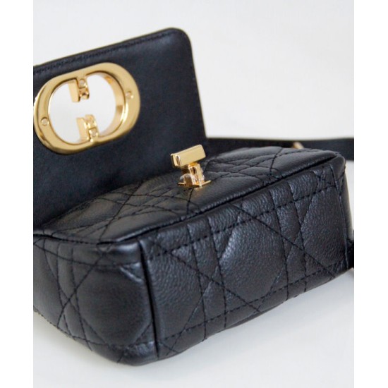 Replica Christian Dior Micro Dior Caro Bag Black Replica Christian Dior Micro Dior Caro Bag Black