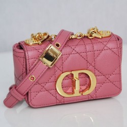 Fake Christian Dior Micro Dior Caro Bag Peachblow Replica