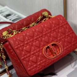 Fake Christian Dior Medium Dioramour Dior Caro Bag Red Replica