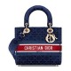 Replica Christian Dior Medium Lady D-lite Bag Velvet Cannage Embroidery Dark Blue Fake Christian Dior Medium Lady D-lite Bag Velvet Cannage Embroidery Dark Blue Replica