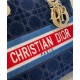 Replica Christian Dior Medium Lady D-lite Bag Velvet Cannage Embroidery Dark Blue Fake Christian Dior Medium Lady D-lite Bag Velvet Cannage Embroidery Dark Blue Replica