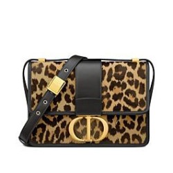 Replica Christian Dior 30 Montaigne Bag Multicolor Mizza Pony-Hair Calfskin Coffee