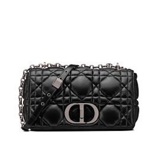 Replica Christian Dior Medium Dior Caro Bag Black Replica Christian Dior Medium Dior Caro Bag Black