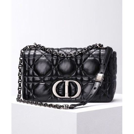 Replica Christian Dior Medium Dior Caro Bag Black Replica Christian Dior Medium Dior Caro Bag Black