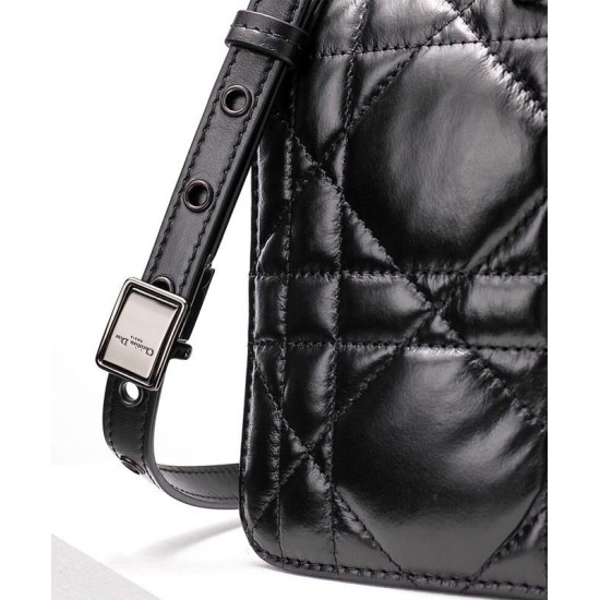 Replica Christian Dior Medium Dior Caro Bag Black Replica Christian Dior Medium Dior Caro Bag Black