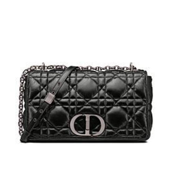 Replica Christian Dior Large Dior Caro Bag Black Replica Christian Dior Large Dior Caro Bag Black